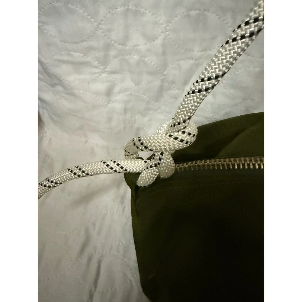 Unsettle & Co Commuter Bag Olive Green Canvas Rope Strap Carabiner Crossbody